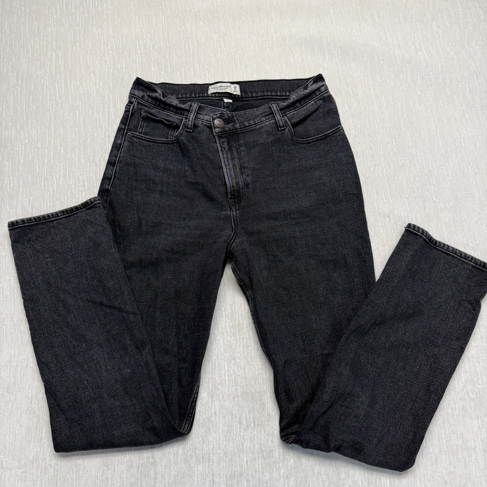 Abercrombie & Fitch 90s Slim Straight Jean Women 8/29 Curve Love Washed Black